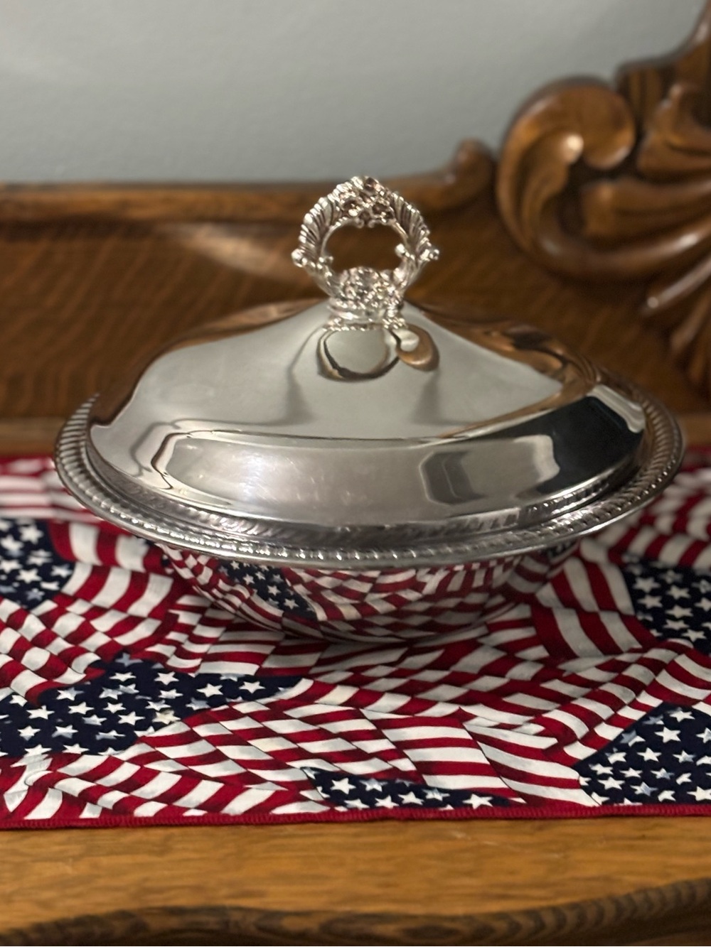 Vintage F.B. Rogers Silverplate Covered Serving Bowl